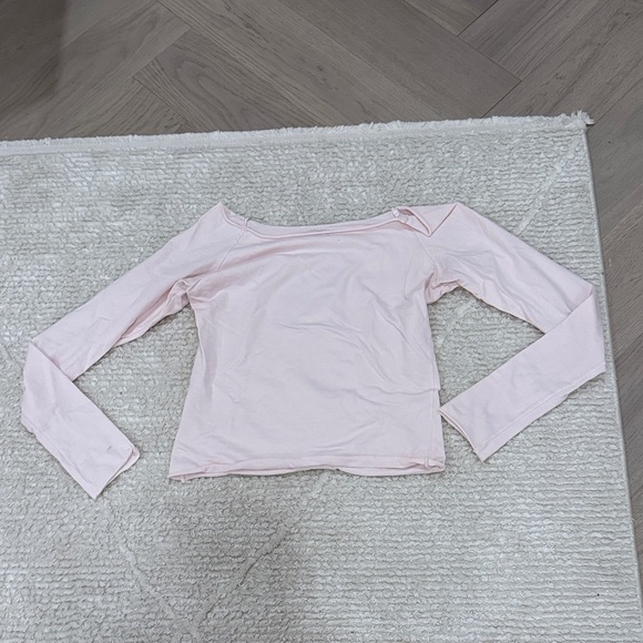 Brandy Melville Tops - Brandy Melville Pale Pink Long-Sleeve Boatneck Top